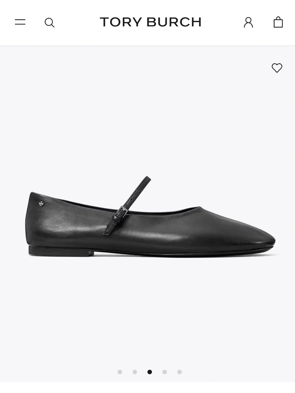 Tory Burch Black Leather Mary Jane Flats
